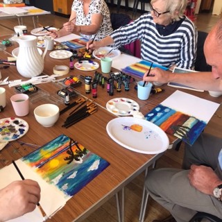 People attending Age Concern's Art Club in Southend