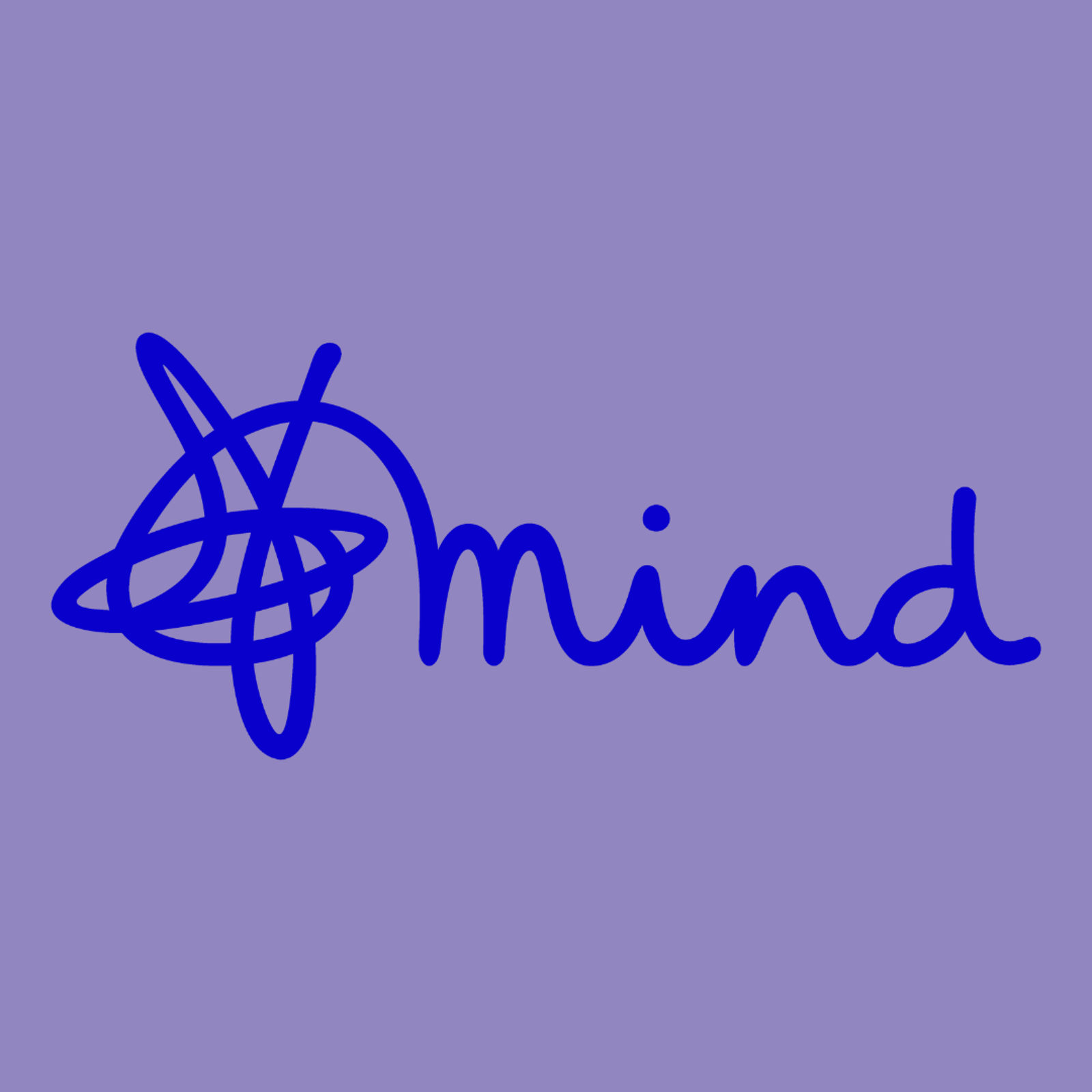 Mind charity logo on purple background